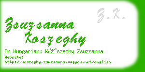 zsuzsanna koszeghy business card